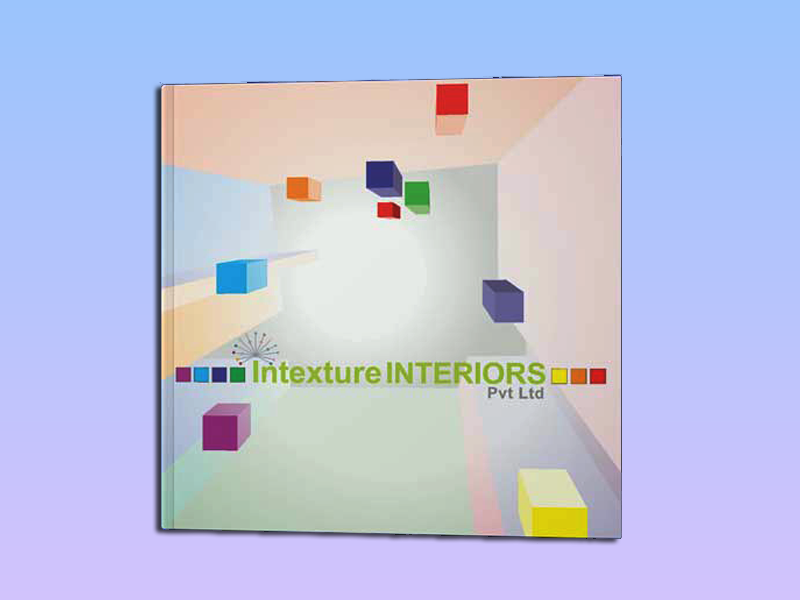 Corporate brochure cover with modern geometric branding elements