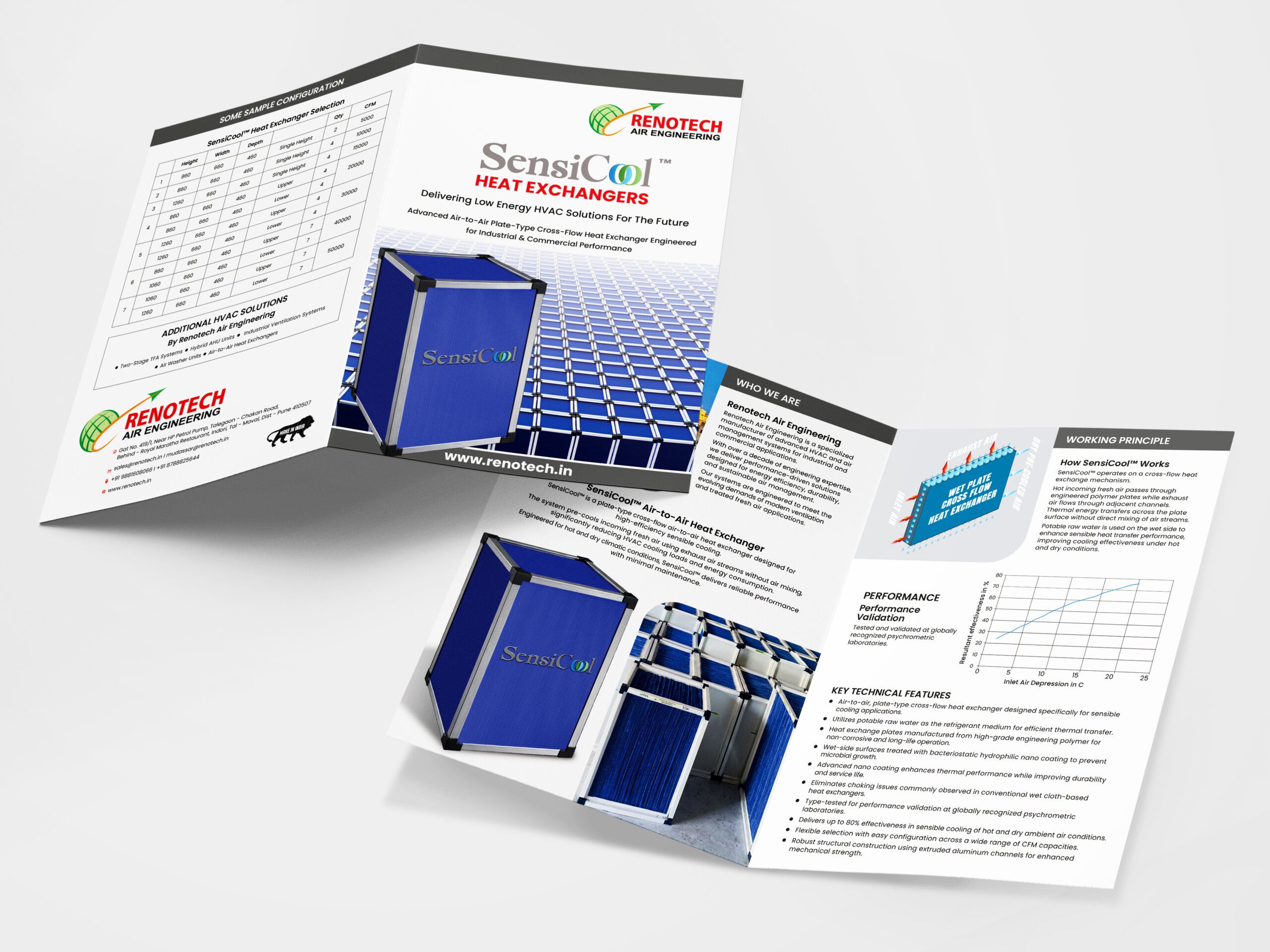 industrial cooling brochure design for Renotech SensiCool