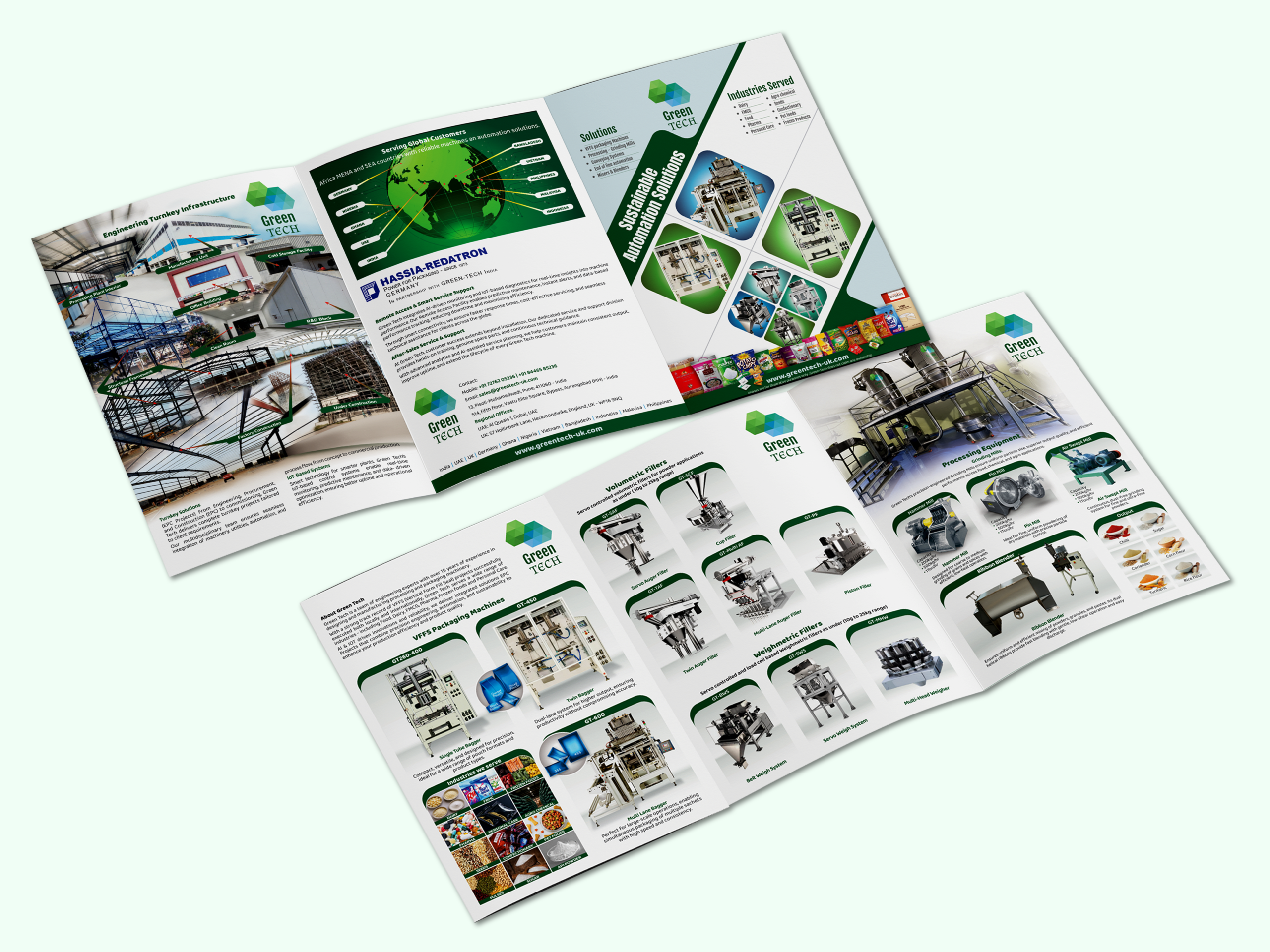 modern trifold brochure for packaging machine branding