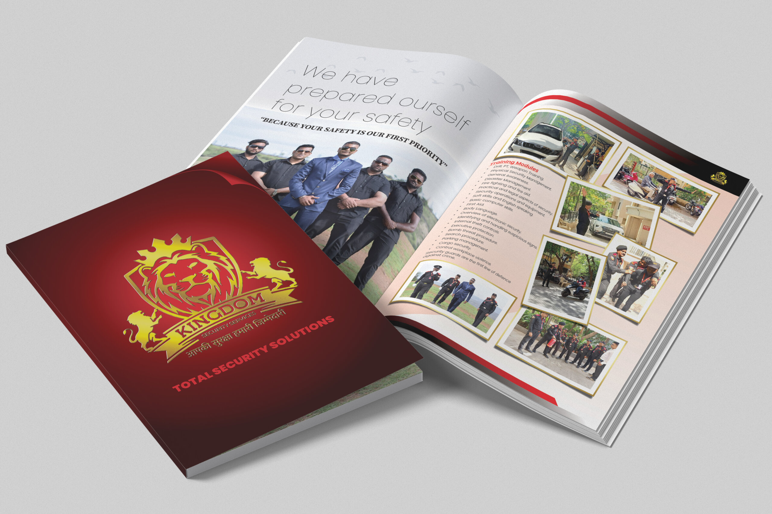 Modern brochure design for Kingdom Security