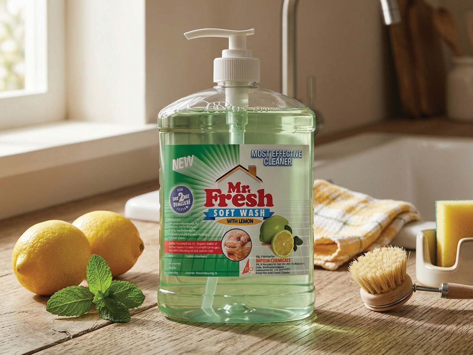 FMCG bottle packaging and product label design created for Mr Fresh