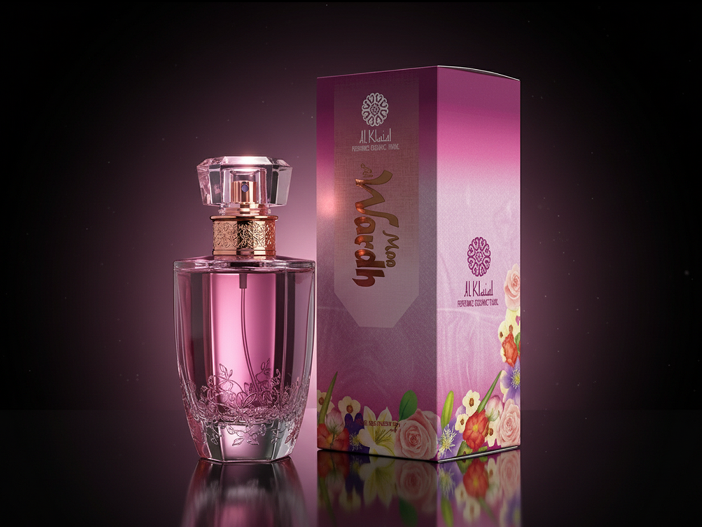 premium perfume bottle and packaging box design created by SMArts Graphics Pune