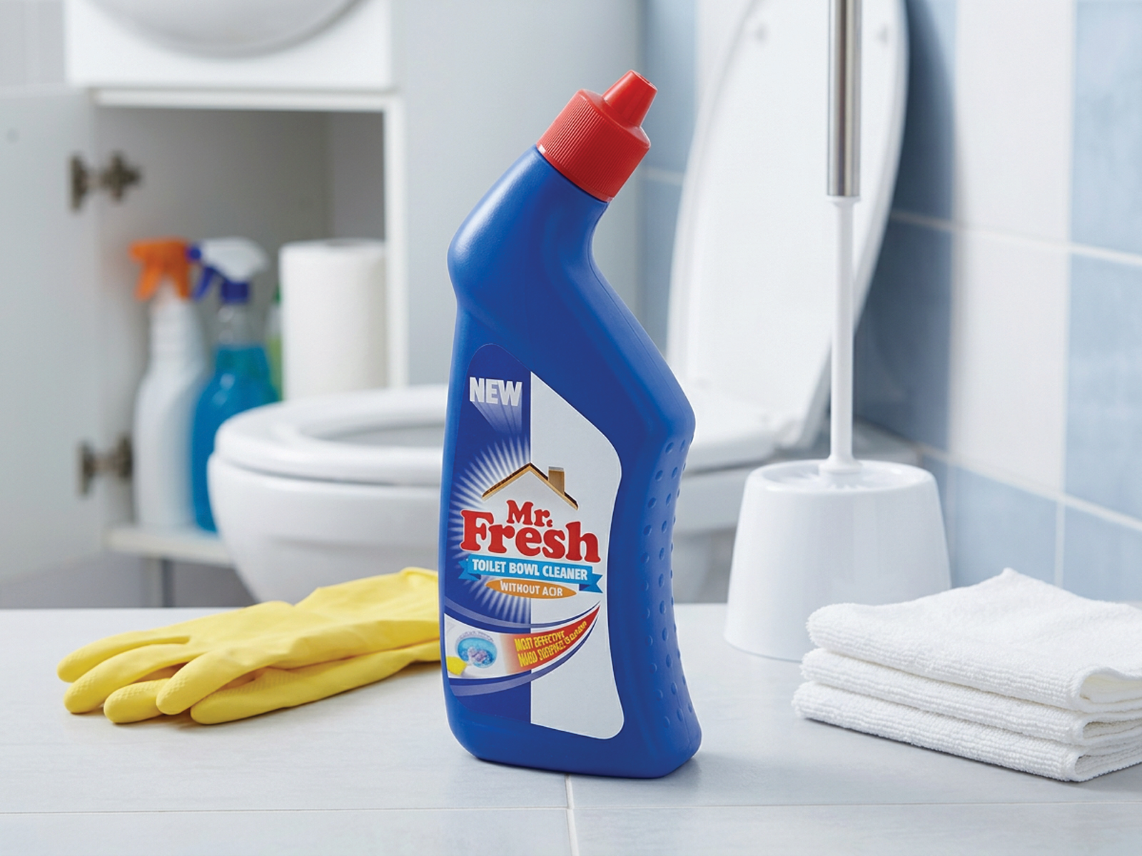 toilet cleaner bottle label and packaging design created by SMArts Graphics Pune