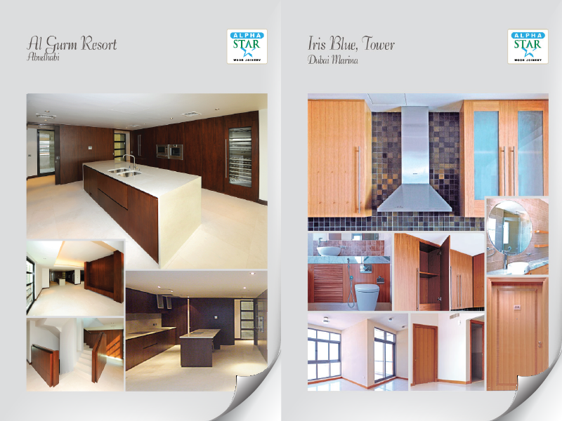 Modular kitchen project brochure with design showcase