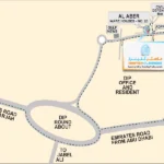 Route map illustration showing directions and landmarks