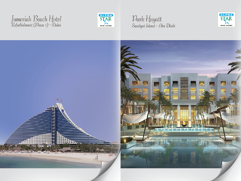 Waterfront property marketing brochure with luxury amenities