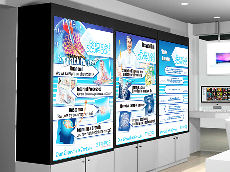Digital display kiosk featuring infrastructure and construction project graphics
