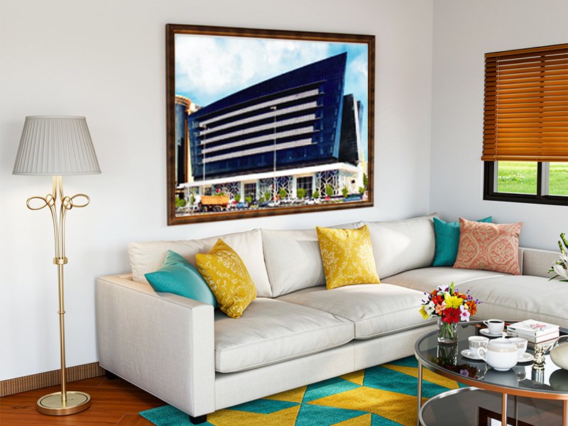 hand drawn architectural rendering of Jaidah Square Doha Qatar