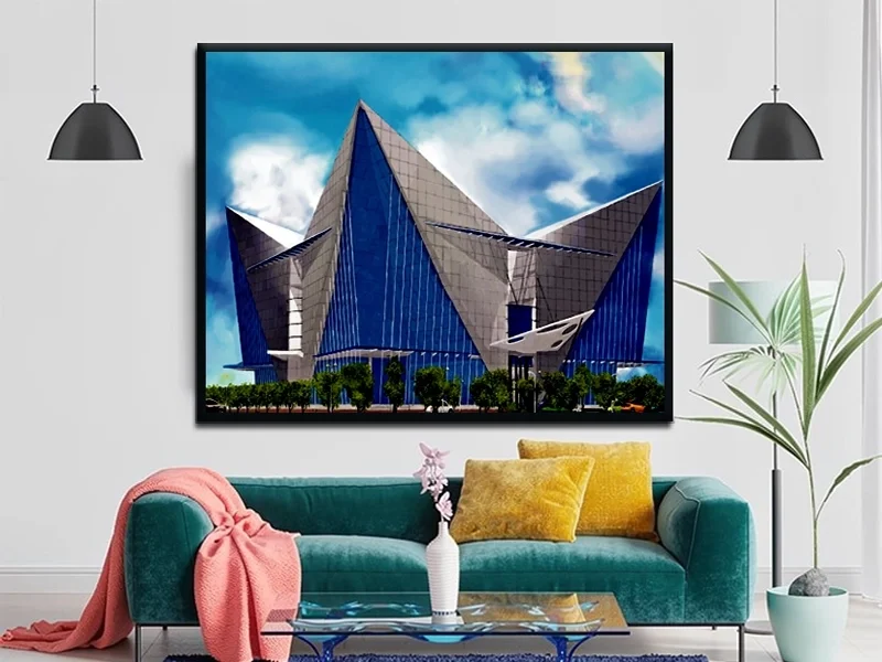 hand drawn architectural rendering of Technopark Kollam Kerala