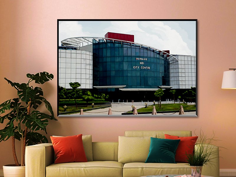 hand drawn Omaxe NRI City Centre architectural rendering