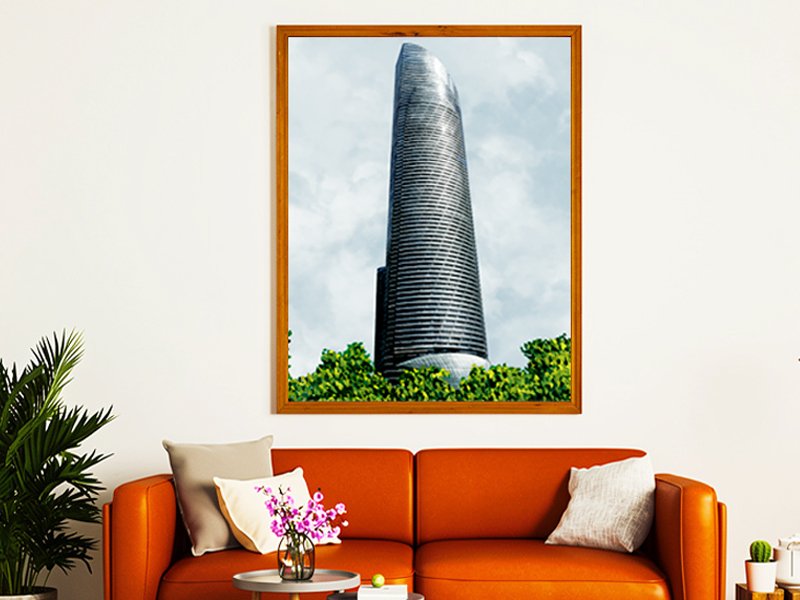hand drawn rendering of The Landmark skyscraper Abu Dhabi