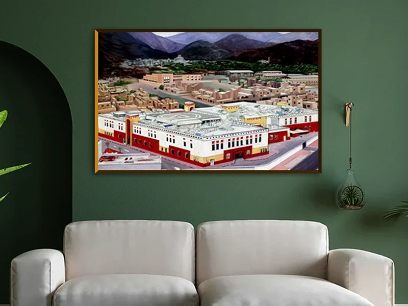 hand drawn architectural perspective illustration of Hatta Hospital UAE