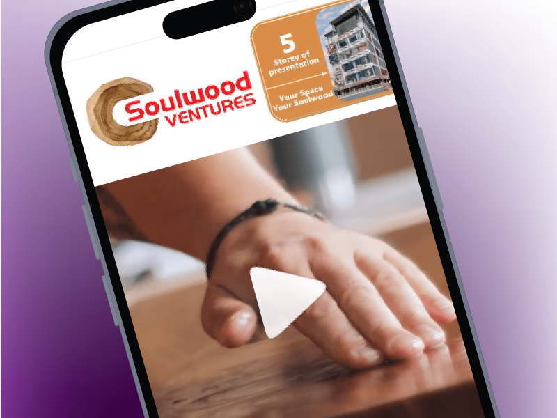 Furniture showroom promotional social media campaign displayed on smartphone screen