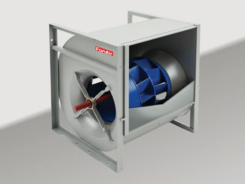Industrial blower equipment enhanced for marketing communication
