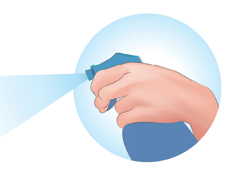 Hand cleaning surface in instructional illustration