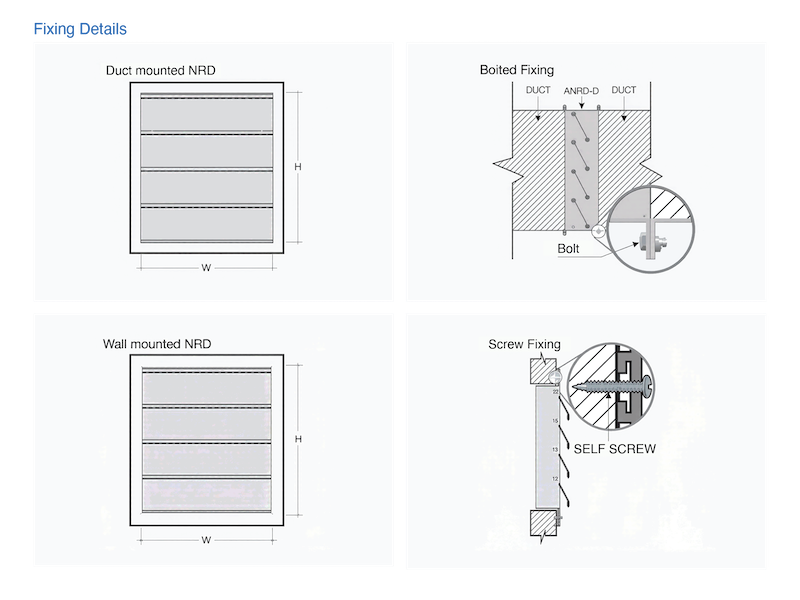 Non Return Damper Installation Detail Drawing