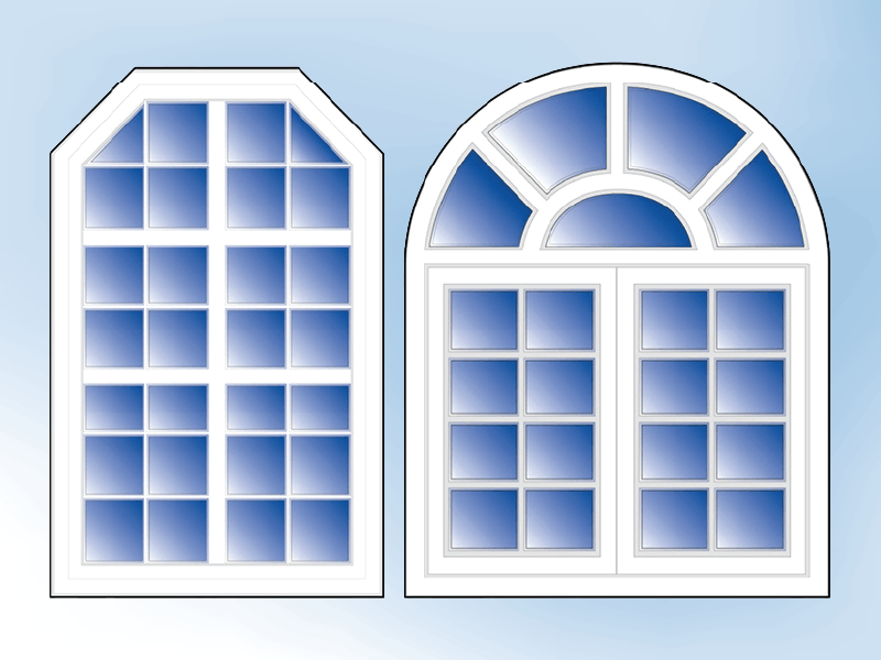 Arched window vector architectural artwork