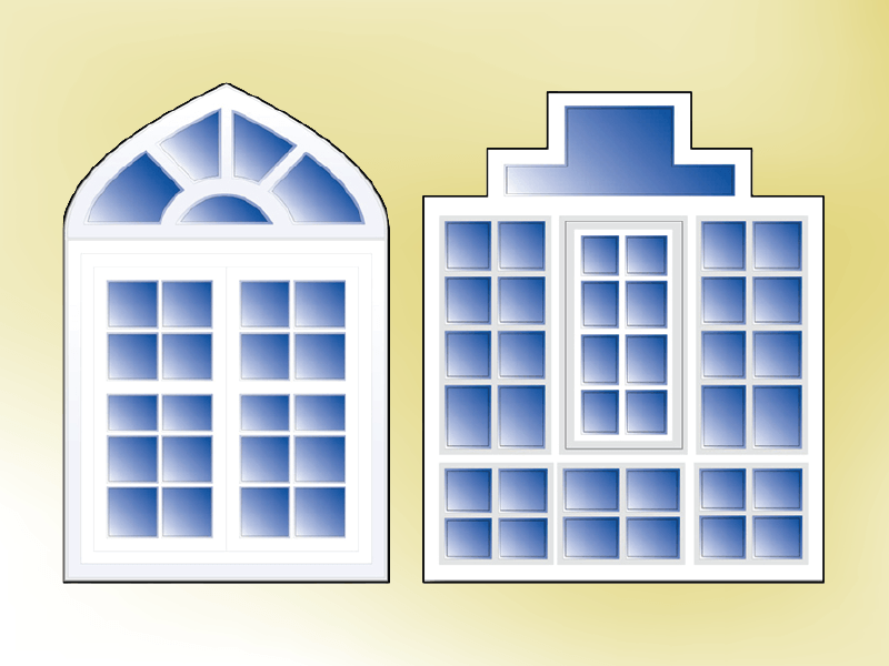 Building façade window vector illustration